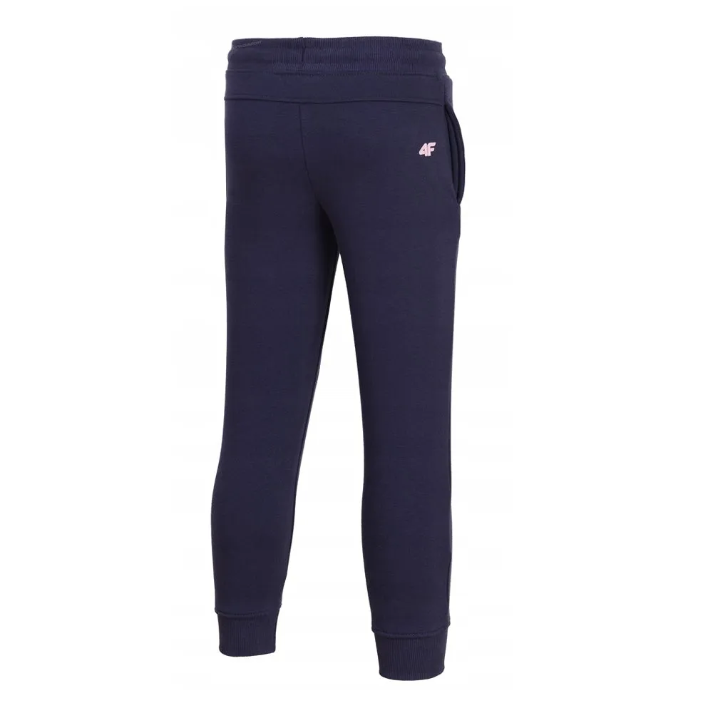 4F Pink Cord Navy Blue Fleece Trouser 3607
