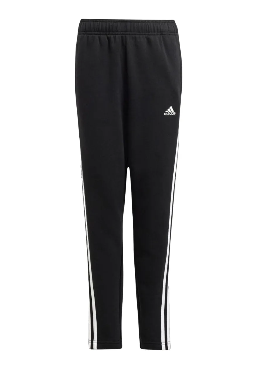 Adidas children's tracksuit in fleece cotton Tiberio 3 stripes IB4094 black-white-grey