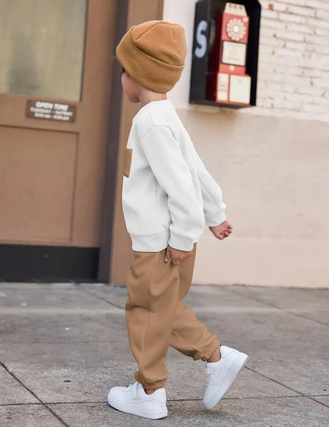 Arshiner Boys Fleece Colorblock Sweatshirt & Pants Outfit Set Fall Winter Clothes Toddler to Little Kid Sizes (2T - 7-8)