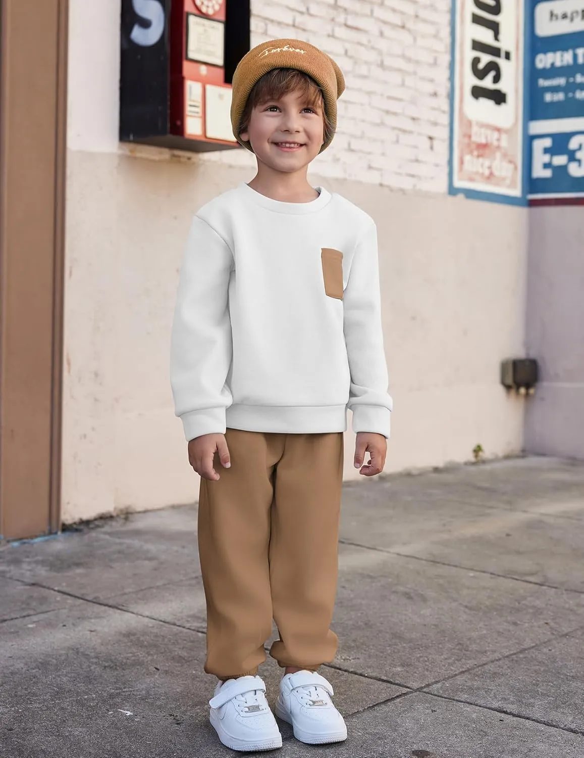 Arshiner Boys Fleece Colorblock Sweatshirt & Pants Outfit Set Fall Winter Clothes Toddler to Little Kid Sizes (2T - 7-8)