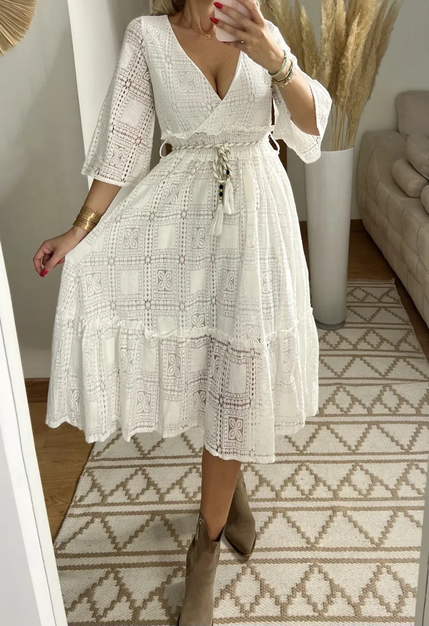 Boho Lace Midi Dress