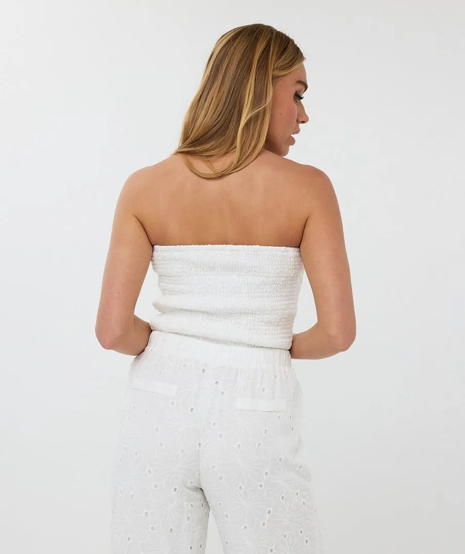 Esqualo ‘Bandeau Emb Flower Top’