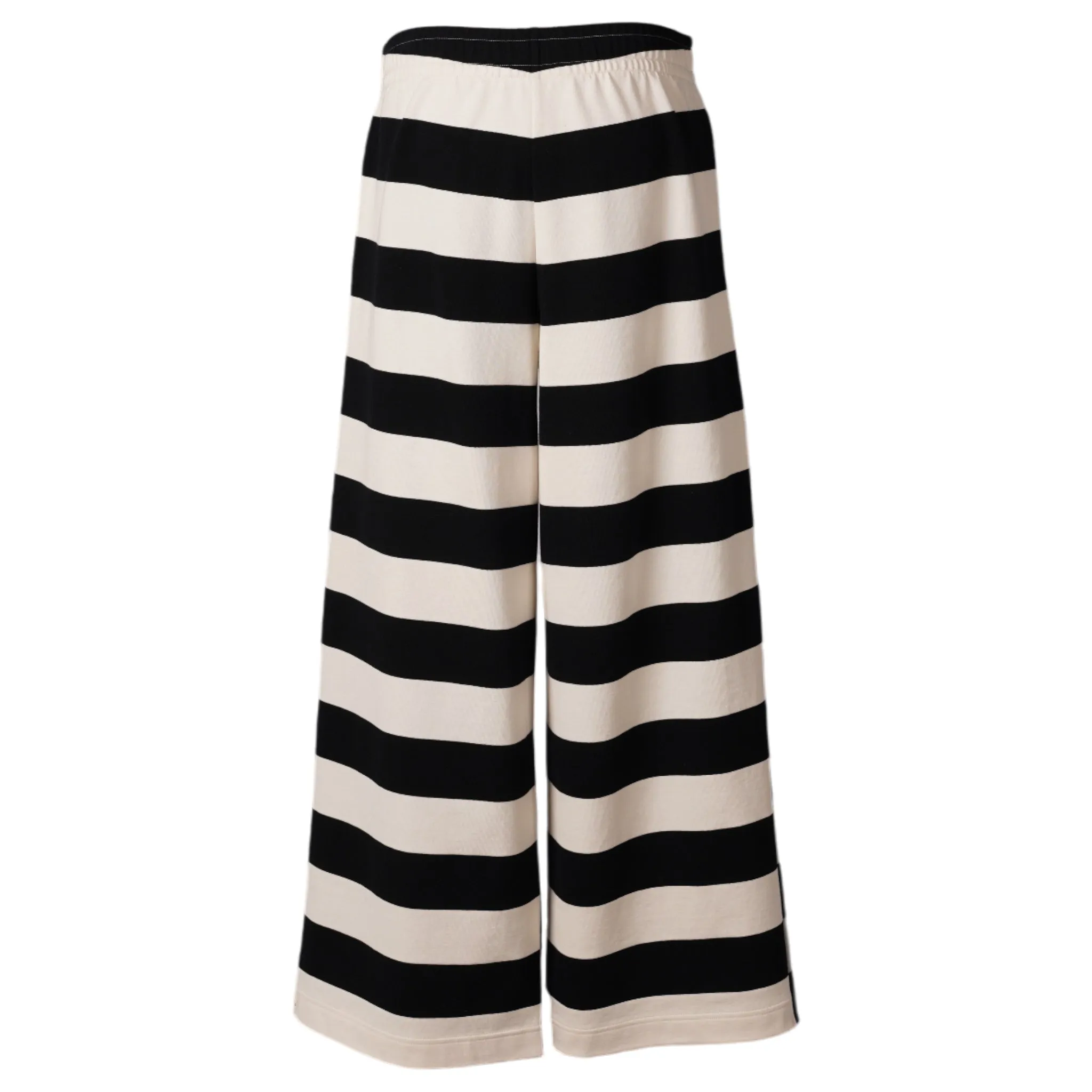 G.F.G.S. DOUBLE SIDED STRIPED TROUSERS 2 / BLACK/GRAY/IVORY AND BLACK