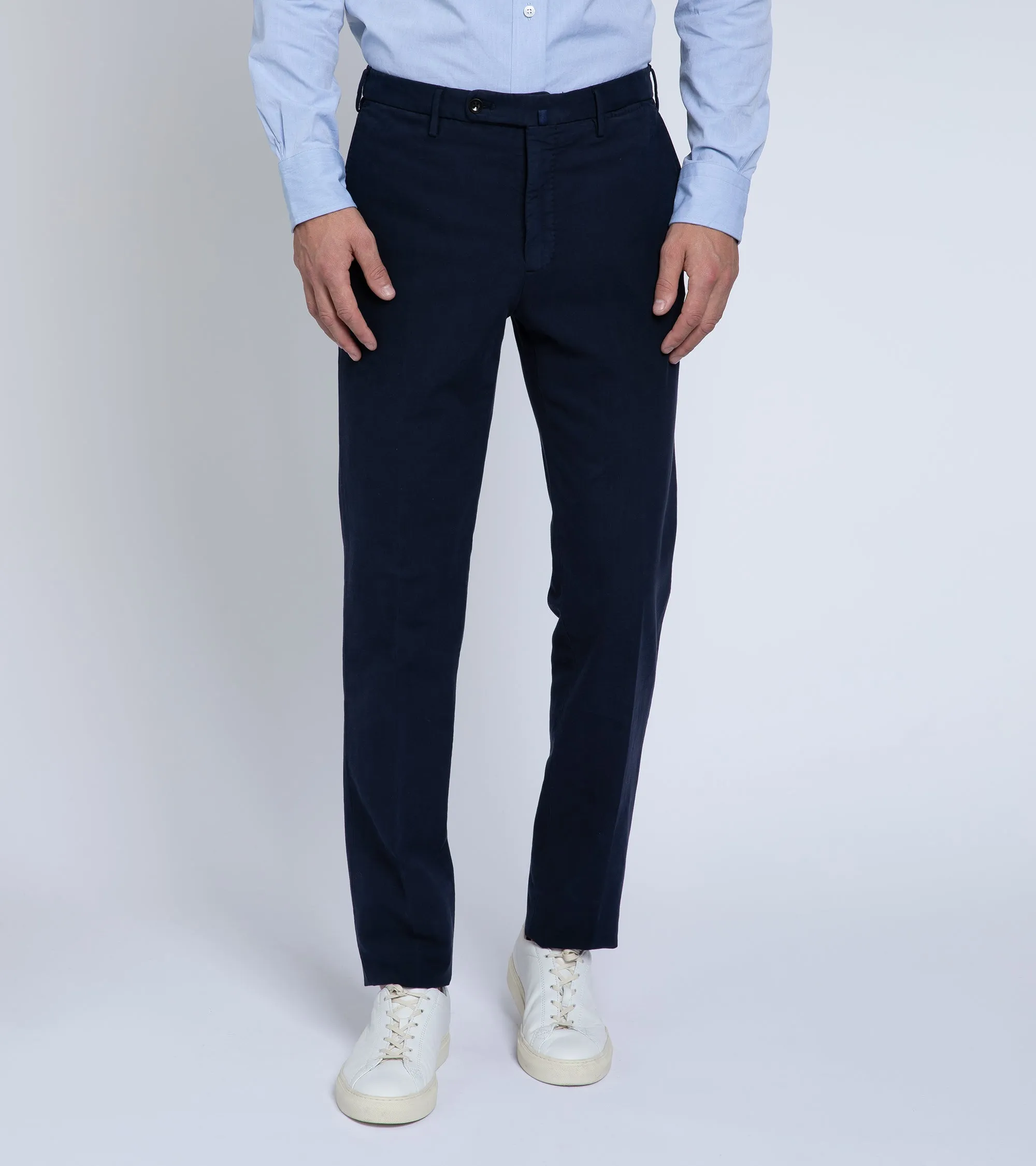 Incotex Regular Doeskin Chino Trousers: Navy