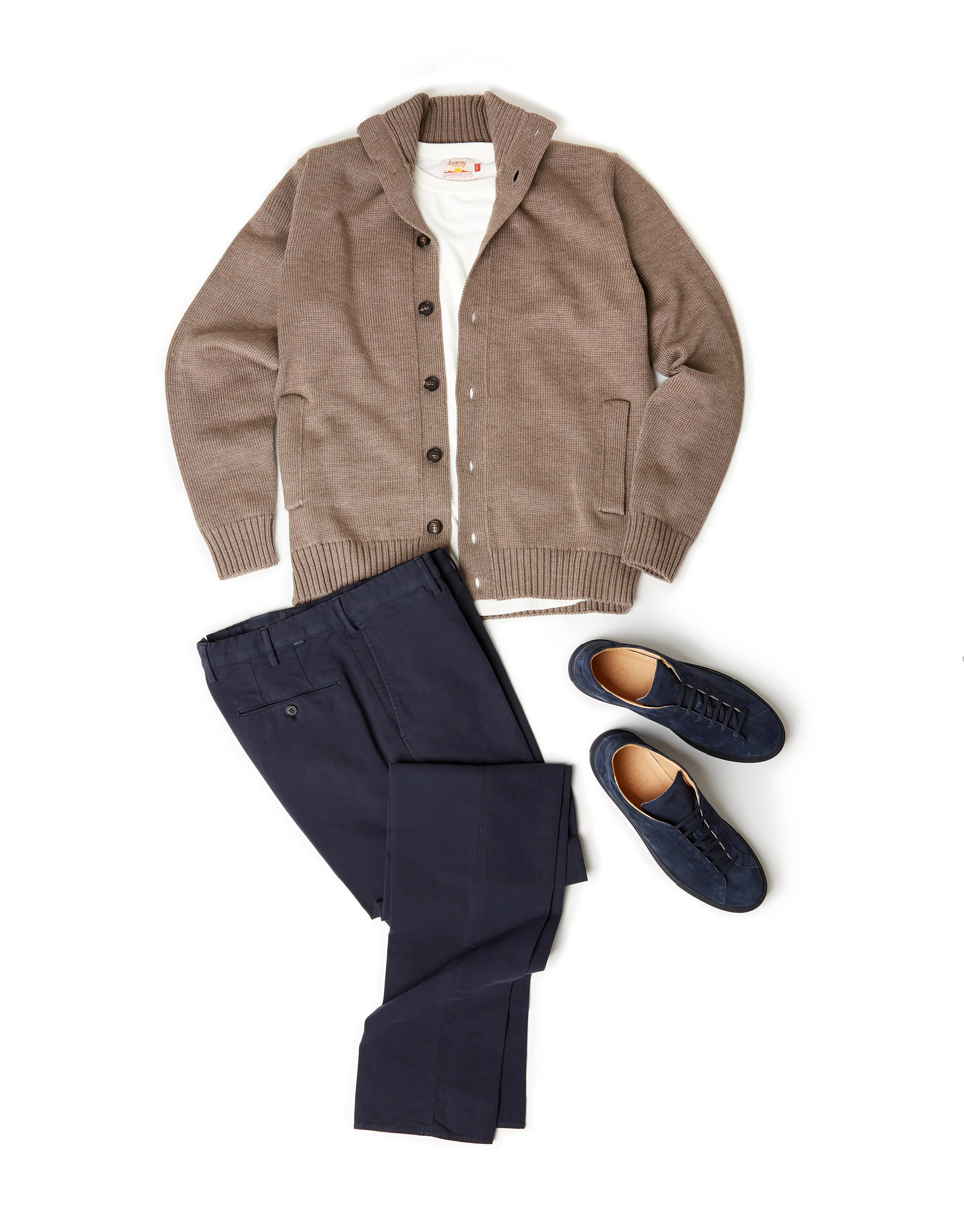 Incotex Regular Doeskin Chino Trousers: Navy