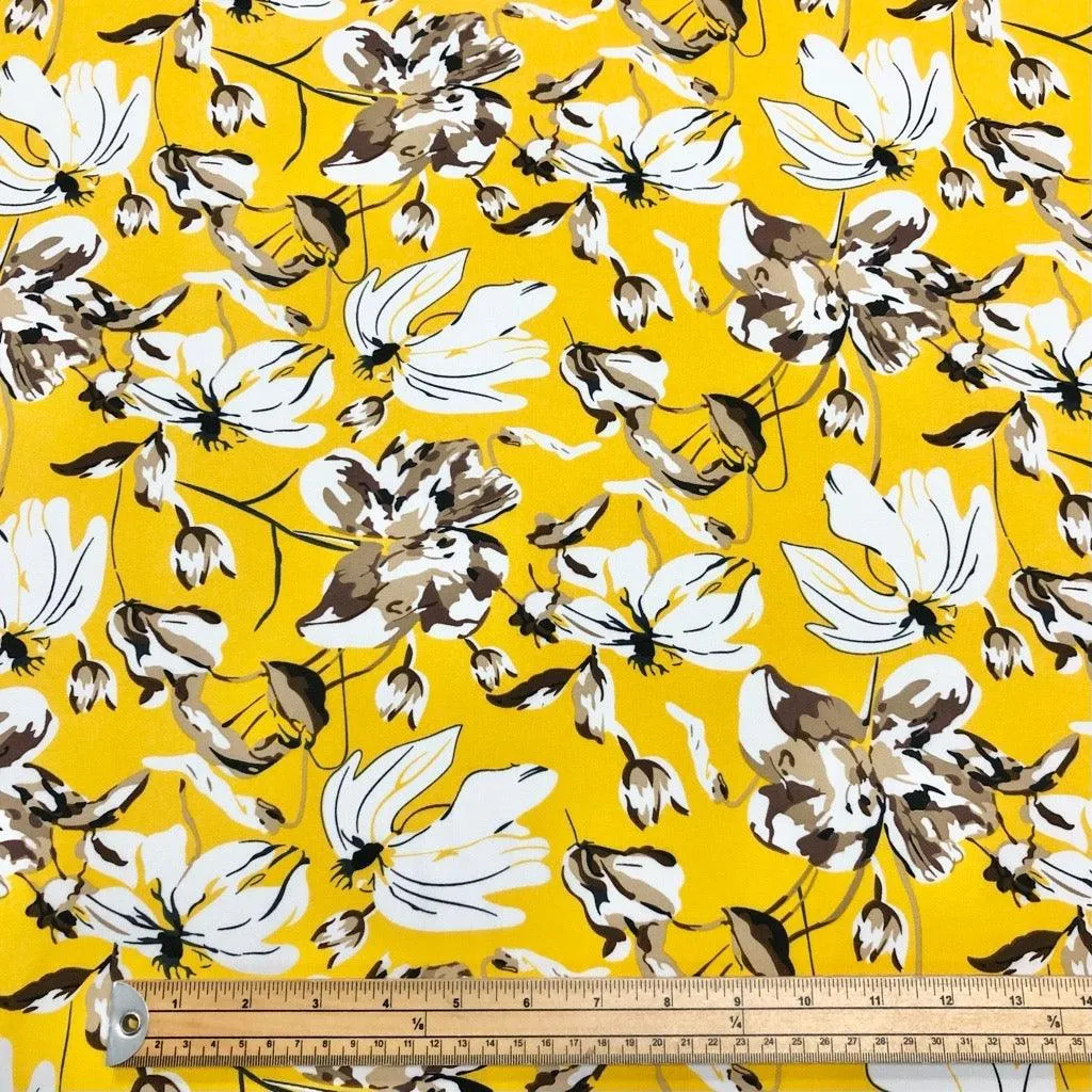Large Abstract Floral Crepe Fabric