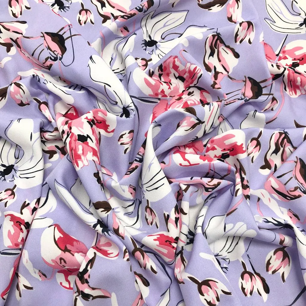 Large Abstract Floral Crepe Fabric