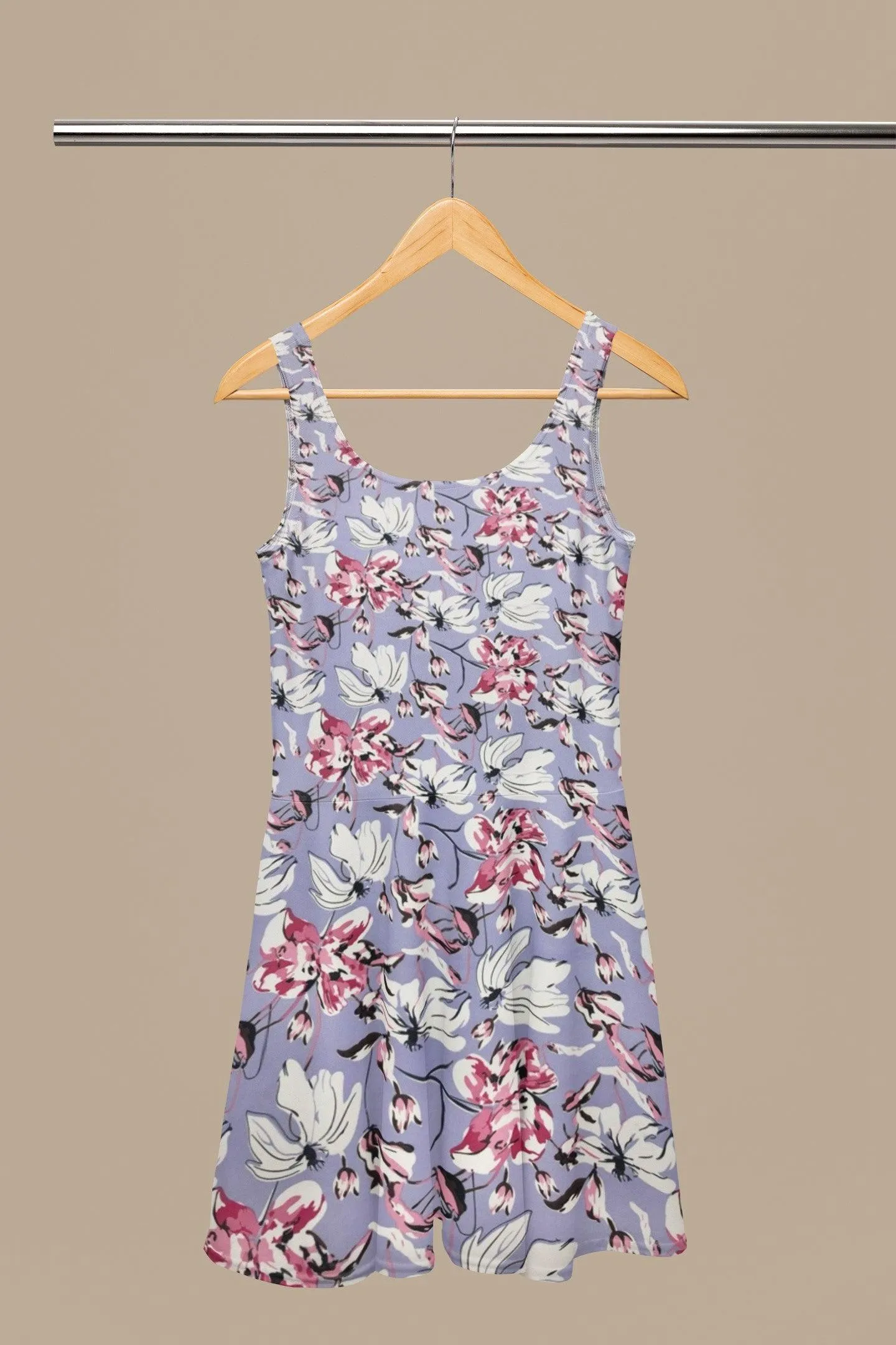 Large Abstract Floral Crepe Fabric