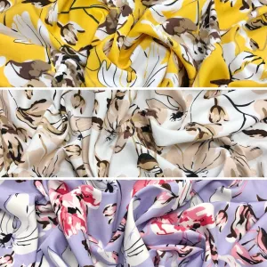 Large Abstract Floral Crepe Fabric