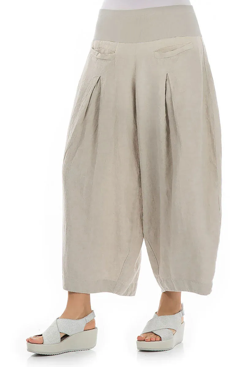 Loose Natural Linen Trousers