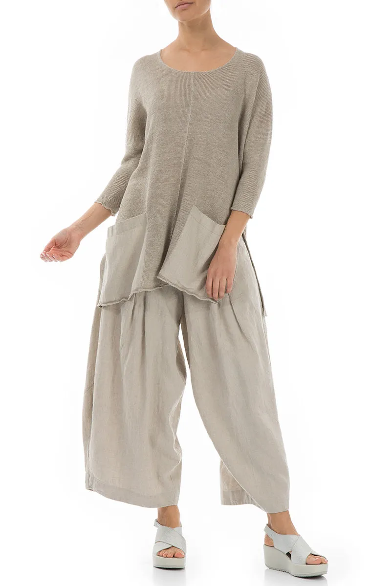 Loose Natural Linen Trousers