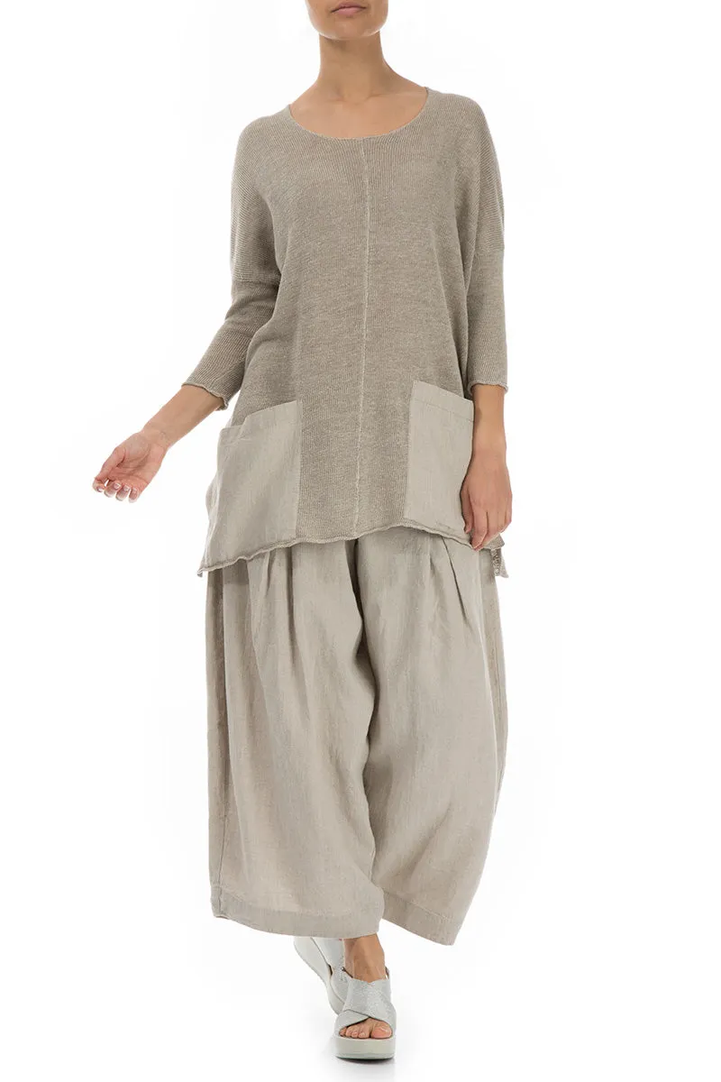 Loose Natural Linen Trousers