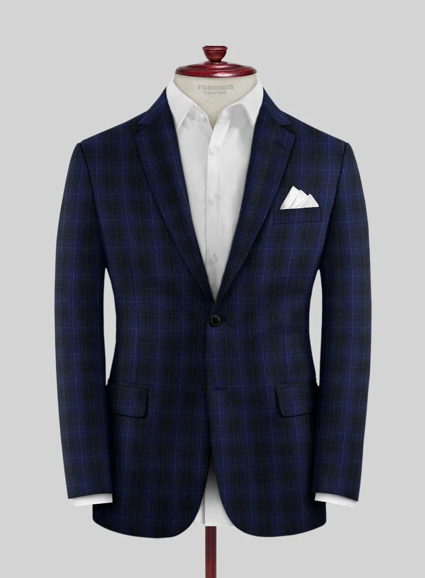 Reda Ballio Blue Checks Wool Suit