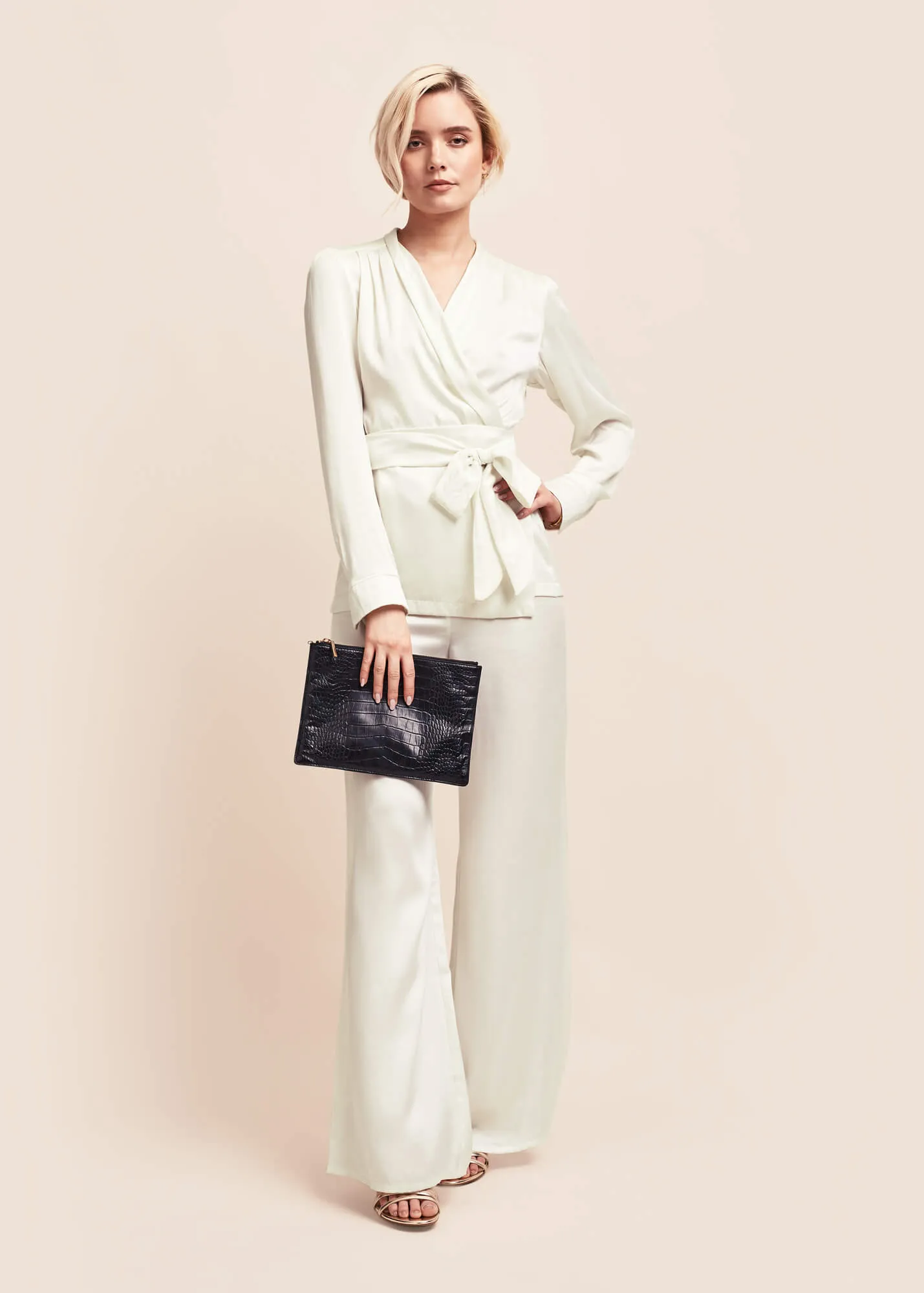 Roxy Eva Ivory Silk Pant Suit
