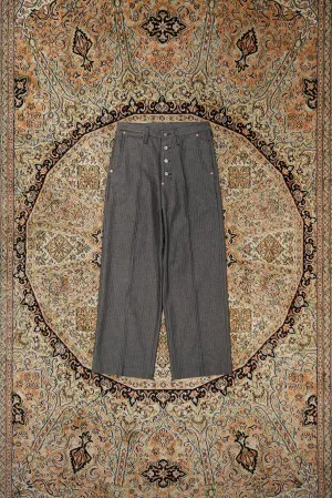 SUGARHILL HERRINGBONE WIDE TROUSERS (GRAY HERRINGBONE)