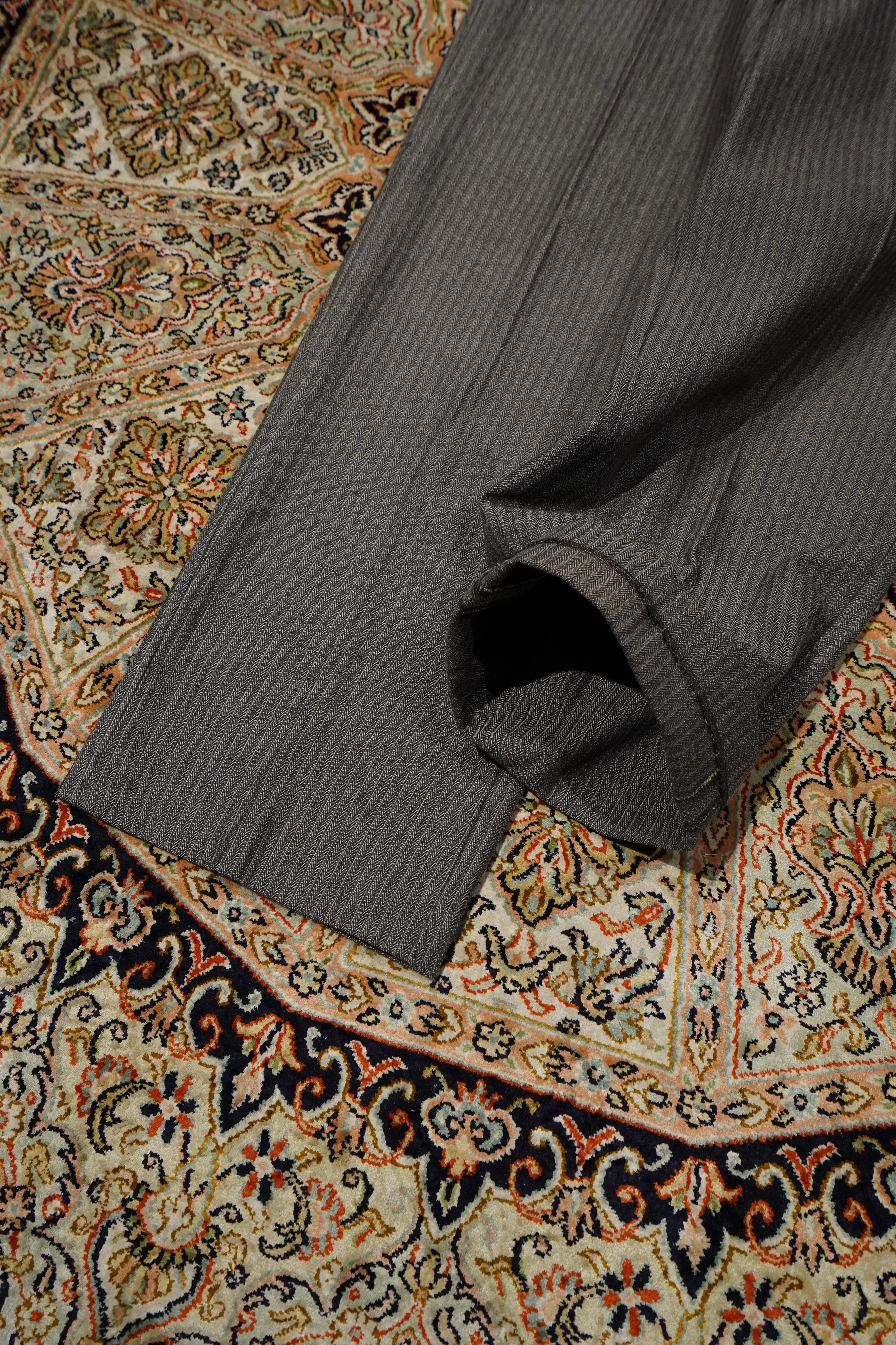 SUGARHILL HERRINGBONE WIDE TROUSERS (GRAY HERRINGBONE)