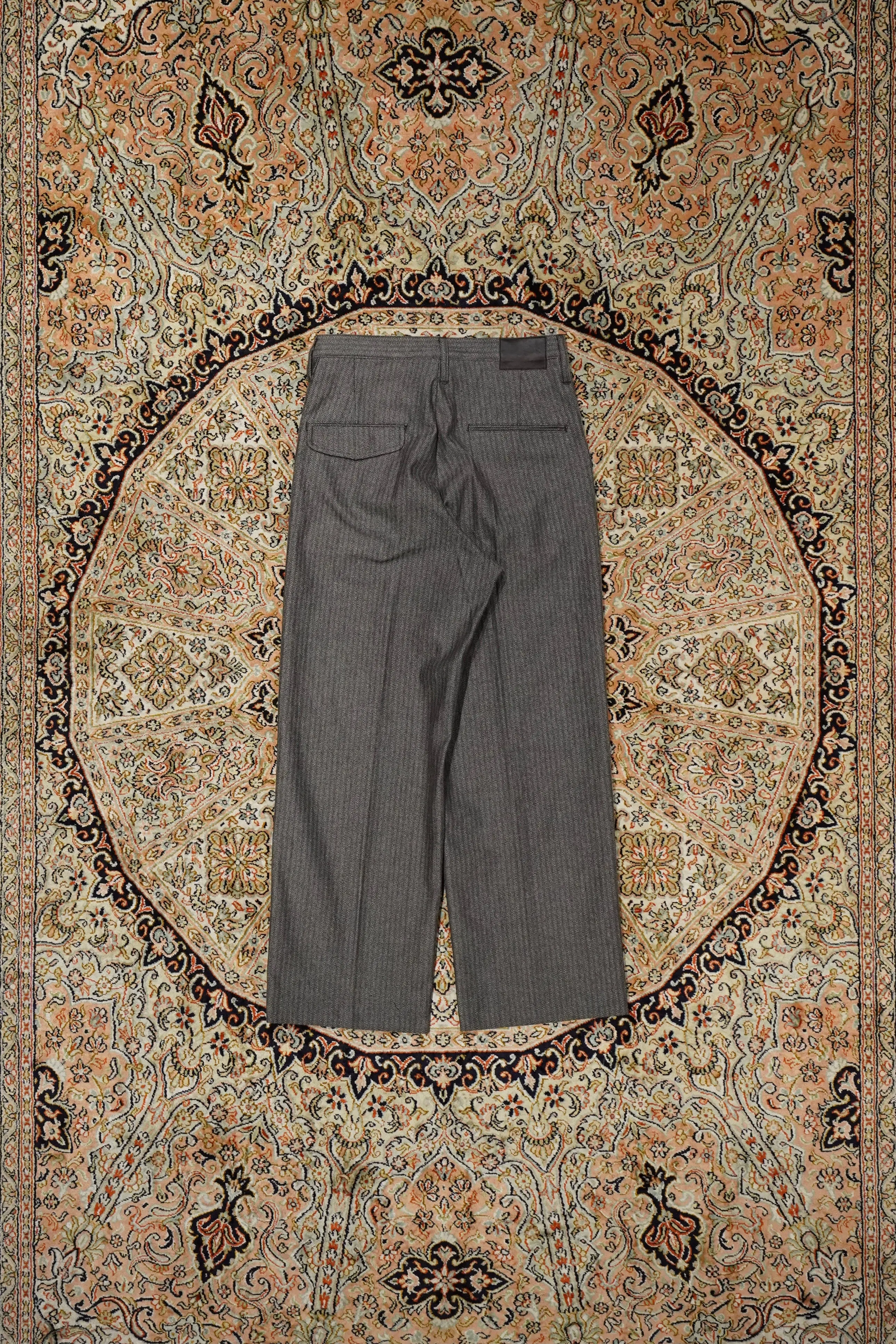 SUGARHILL HERRINGBONE WIDE TROUSERS (GRAY HERRINGBONE)