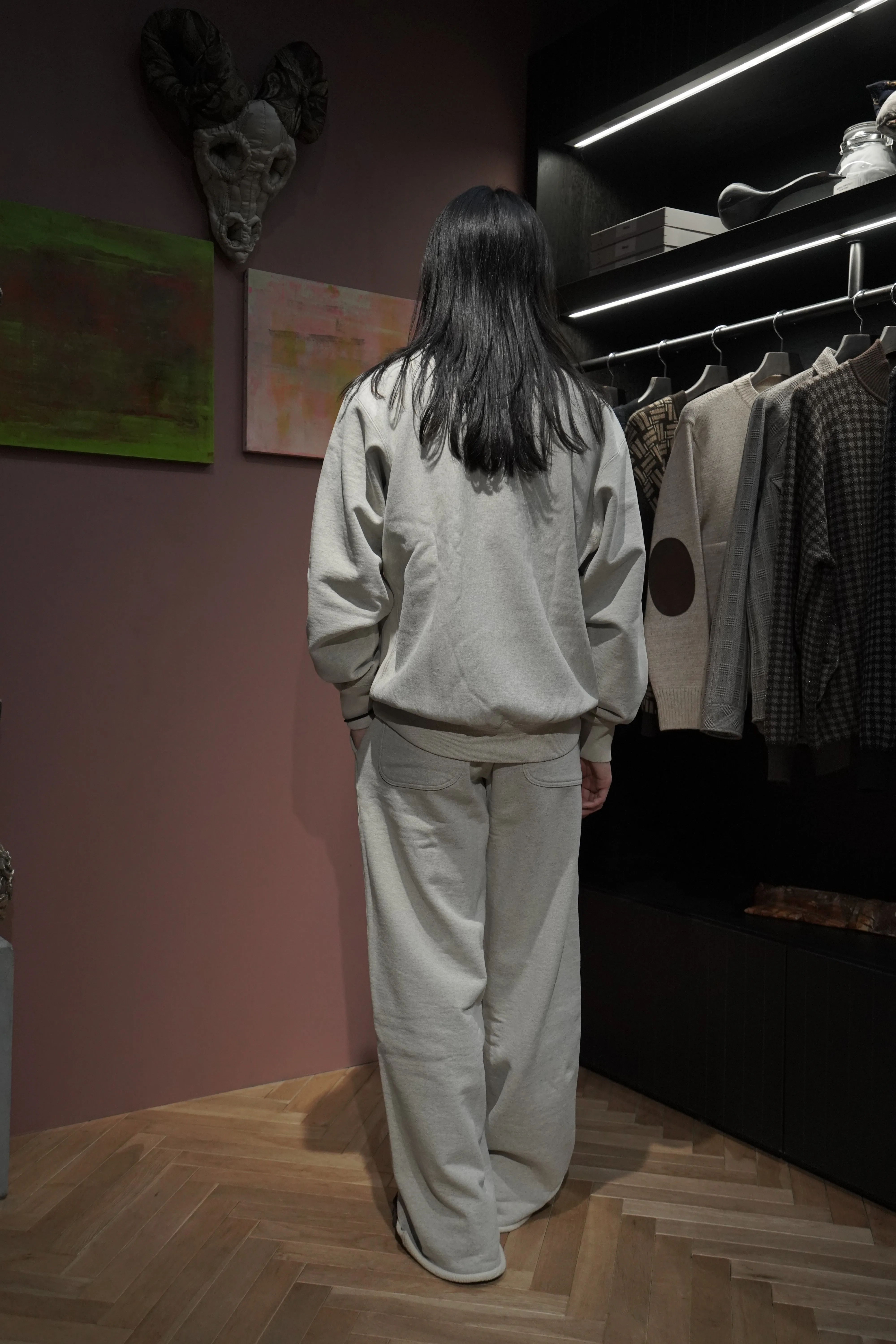 SUGARHILL LOGO PRINTED SWEAT TROUSERS (HEATHER GRAY)