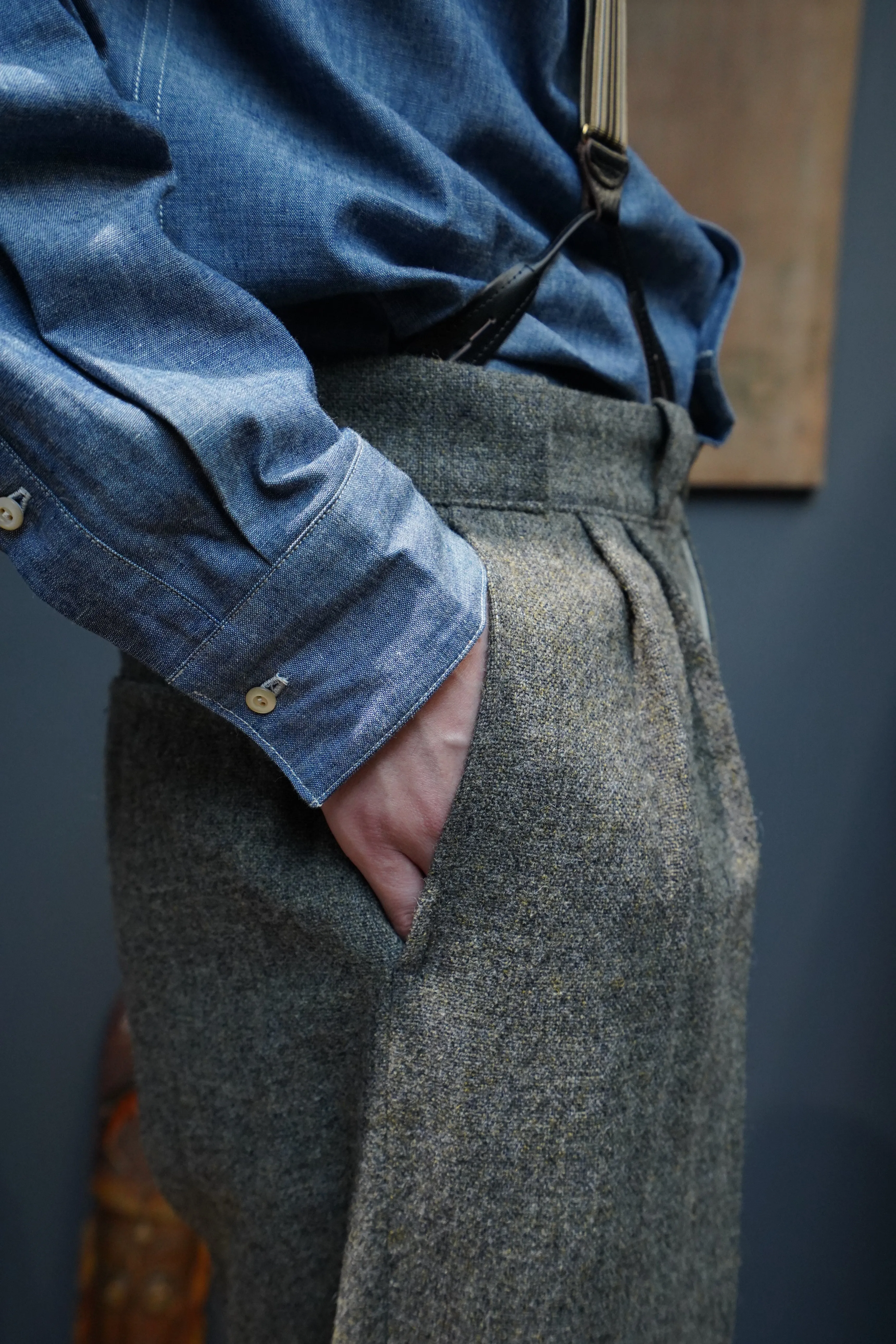 Taiga Takahashi WORK TROUSERS (MELANGE GRAY)